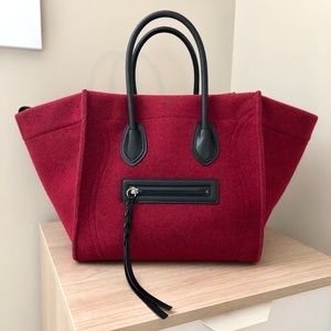 NWOT 🌹 RUNWAY Celine Red Felt Phantom Luggage 🌹